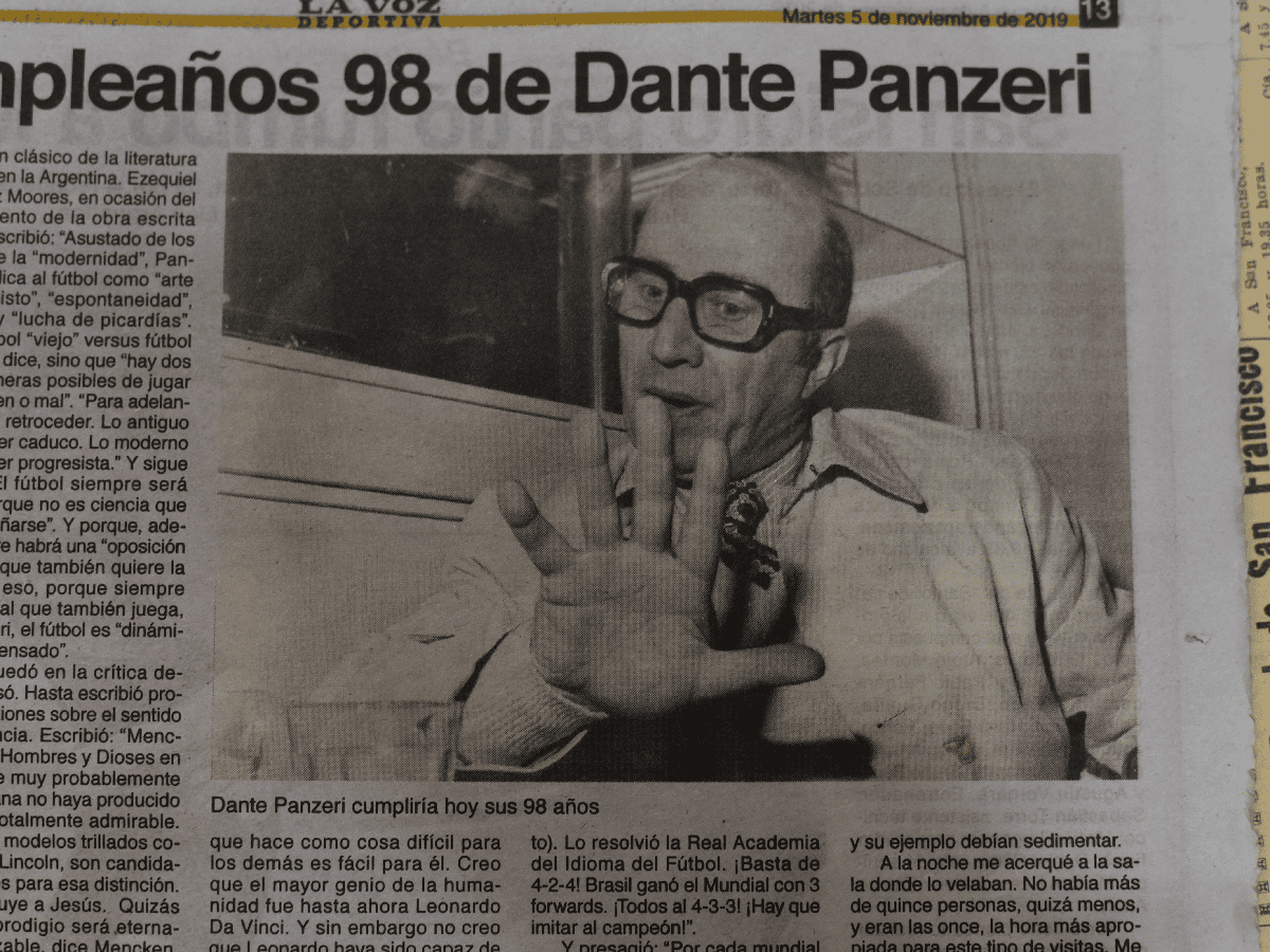  Dante Panzeri, el viejo que estorbaba en la cosa del fútbol nostra 