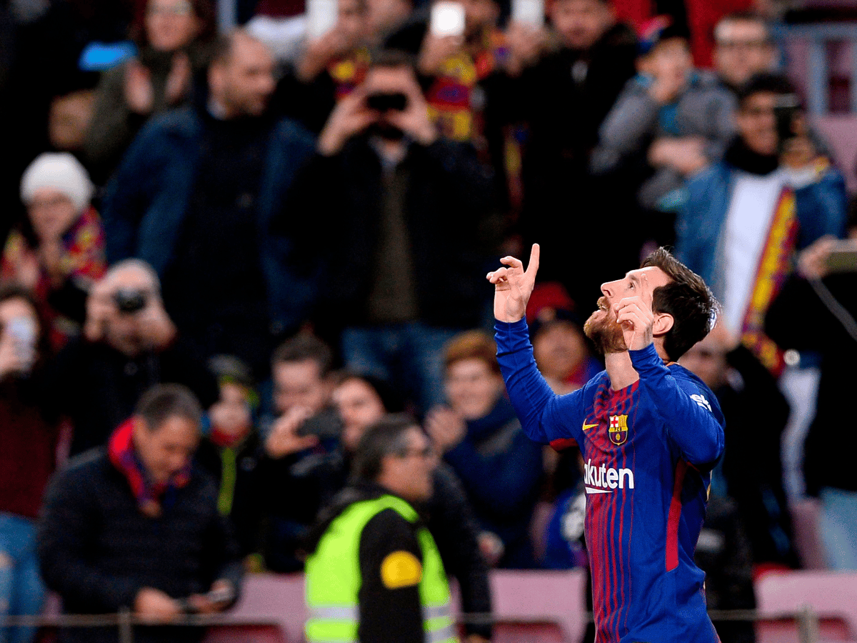 Messi festejó ante el Levante