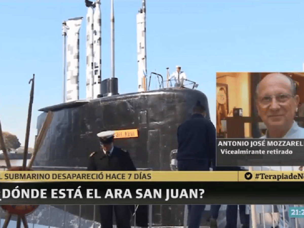 "El submarino está en el fondo" El vicealmirante retirado Antonio José Mozarelli 