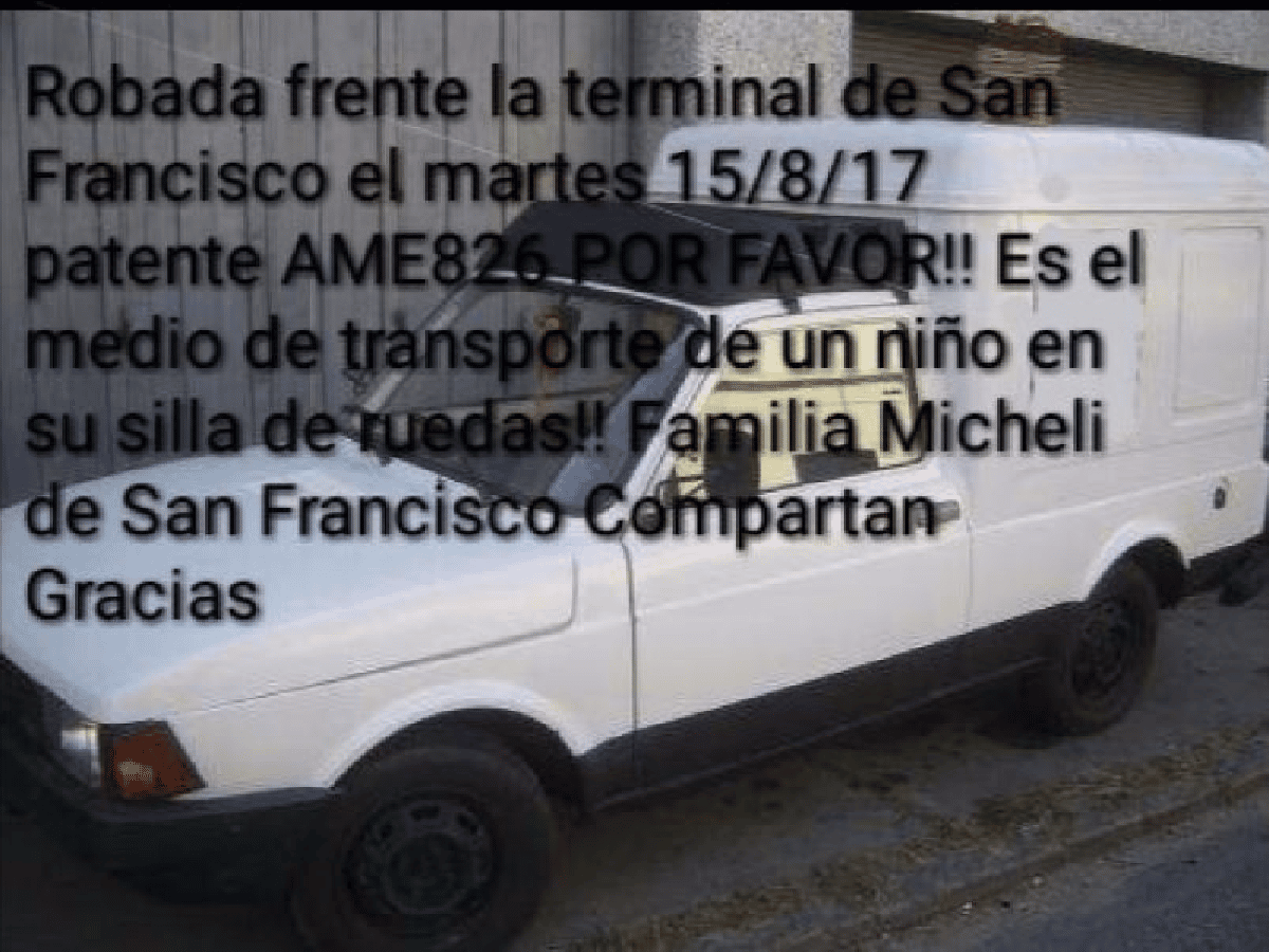 Hallan en Las Varillas la camioneta que había sido robada frente a la Terminal 