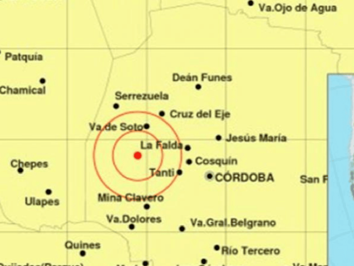 Un sismo sorprendió al oeste de Córdoba