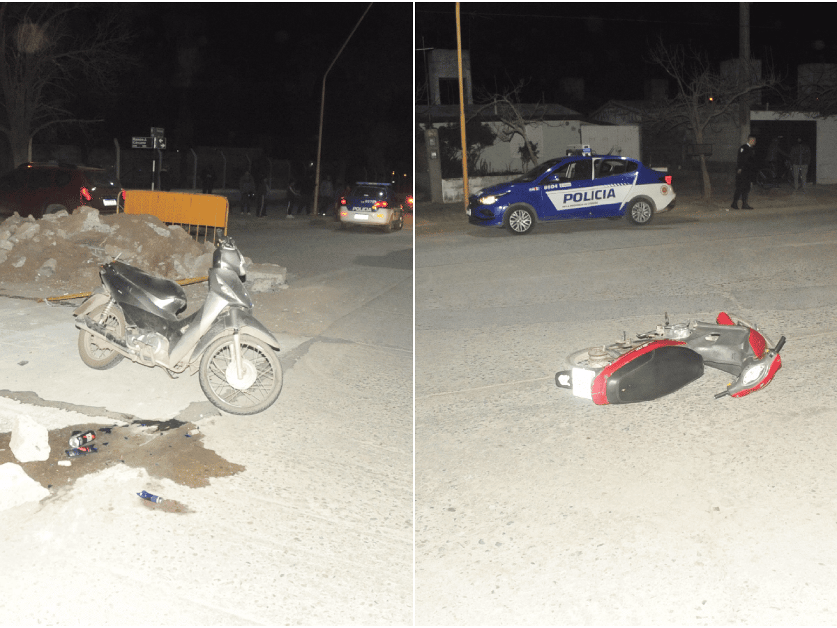 Choque de motos en barrio Parque: dos heridos