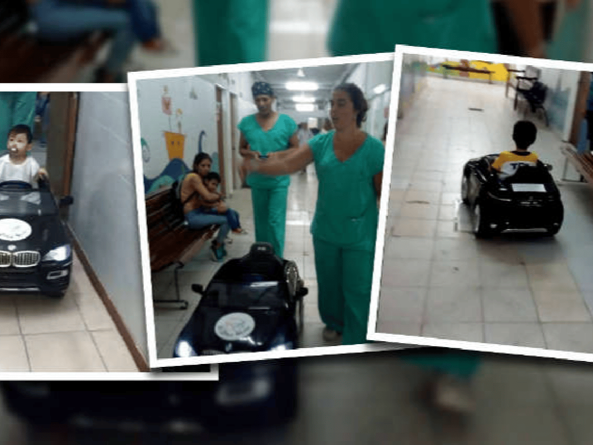 [Video] En Rosario, niños entran al quirófano en autitos eléctricos