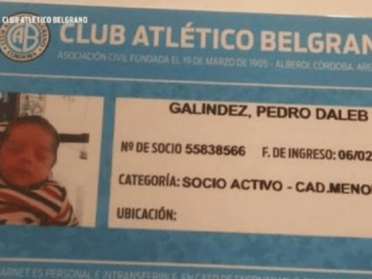 Un hincha de Belgrano de Córdoba inscribió a su hijo con el nombre pedro Daleb (dale "B")