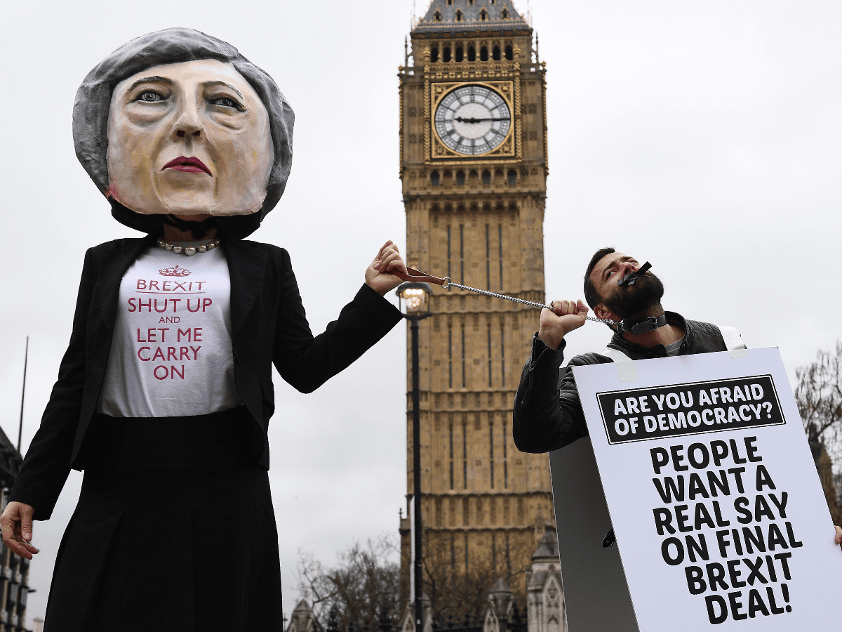 Activistas protestaron contra el Brexit en Londres 