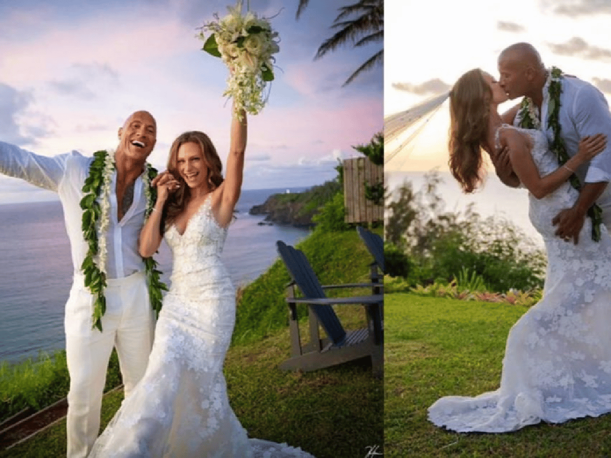 La Roca se casó de sorpresa e hizo una espectacular fiesta en Hawaii