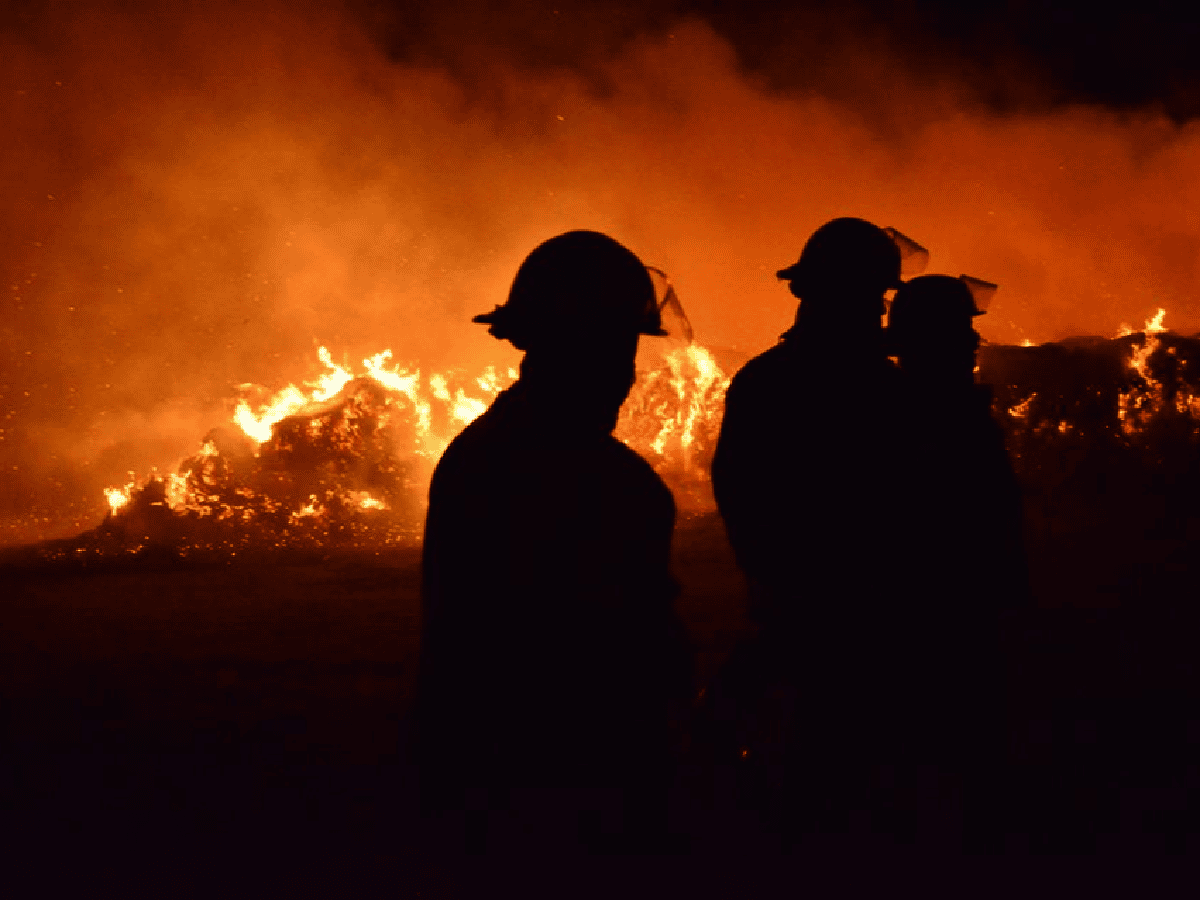 Seis horas les demandó a los bomberos extinguir voraz incendio en un campo 