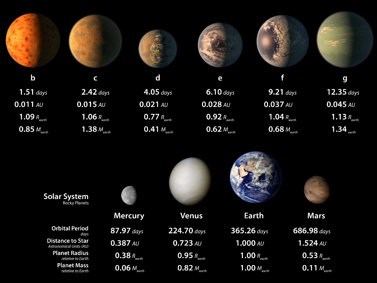 Hallan 7 exoplanetas del tamaño de la Tierra, donde se podrá buscar vida  