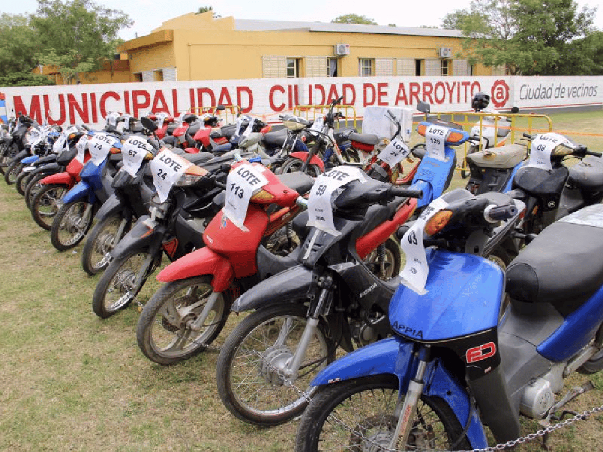 Arroyito: el municipio realiza el   segundo remate público de motos
