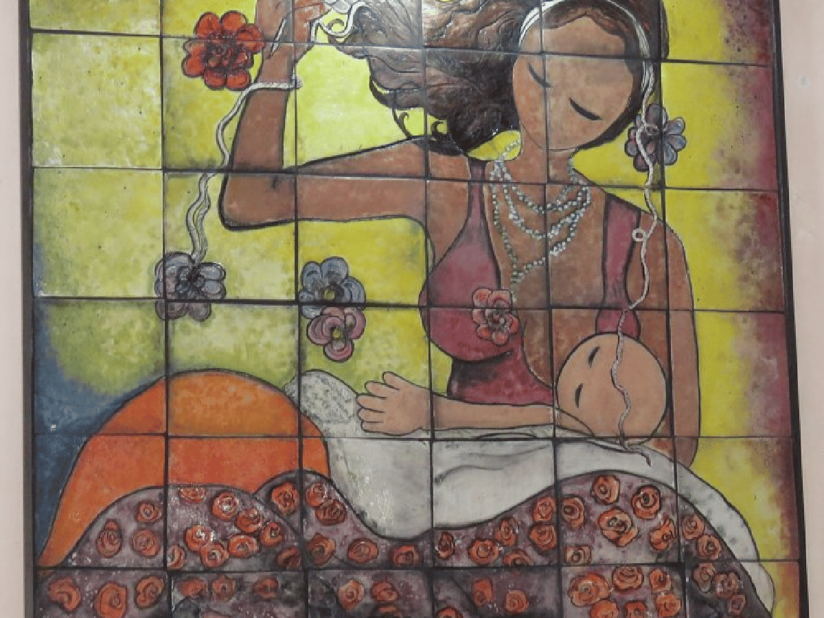 En Suardi, un mural rinde  honor a la lactancia materna