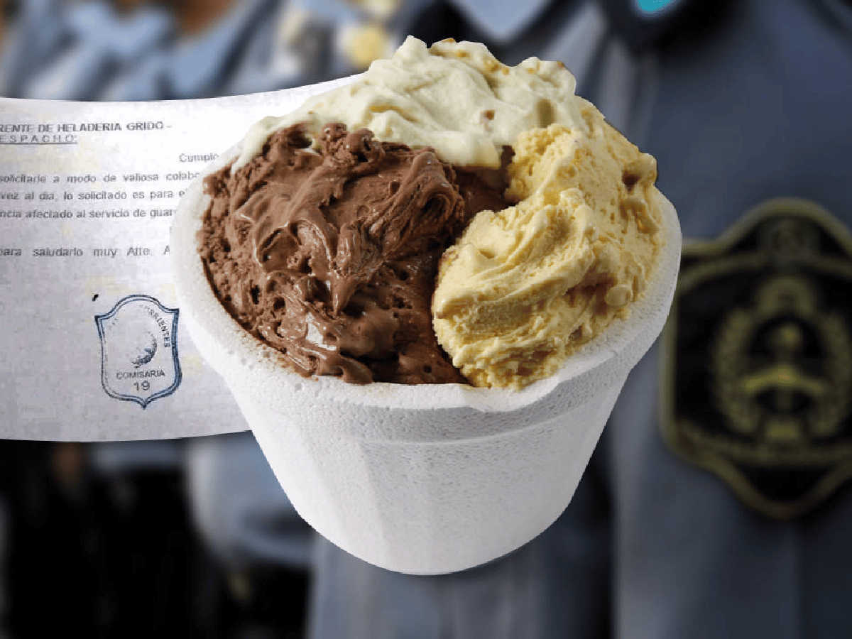 Corrientes: un policía pidió por escrito a una heladería un kilo diario
