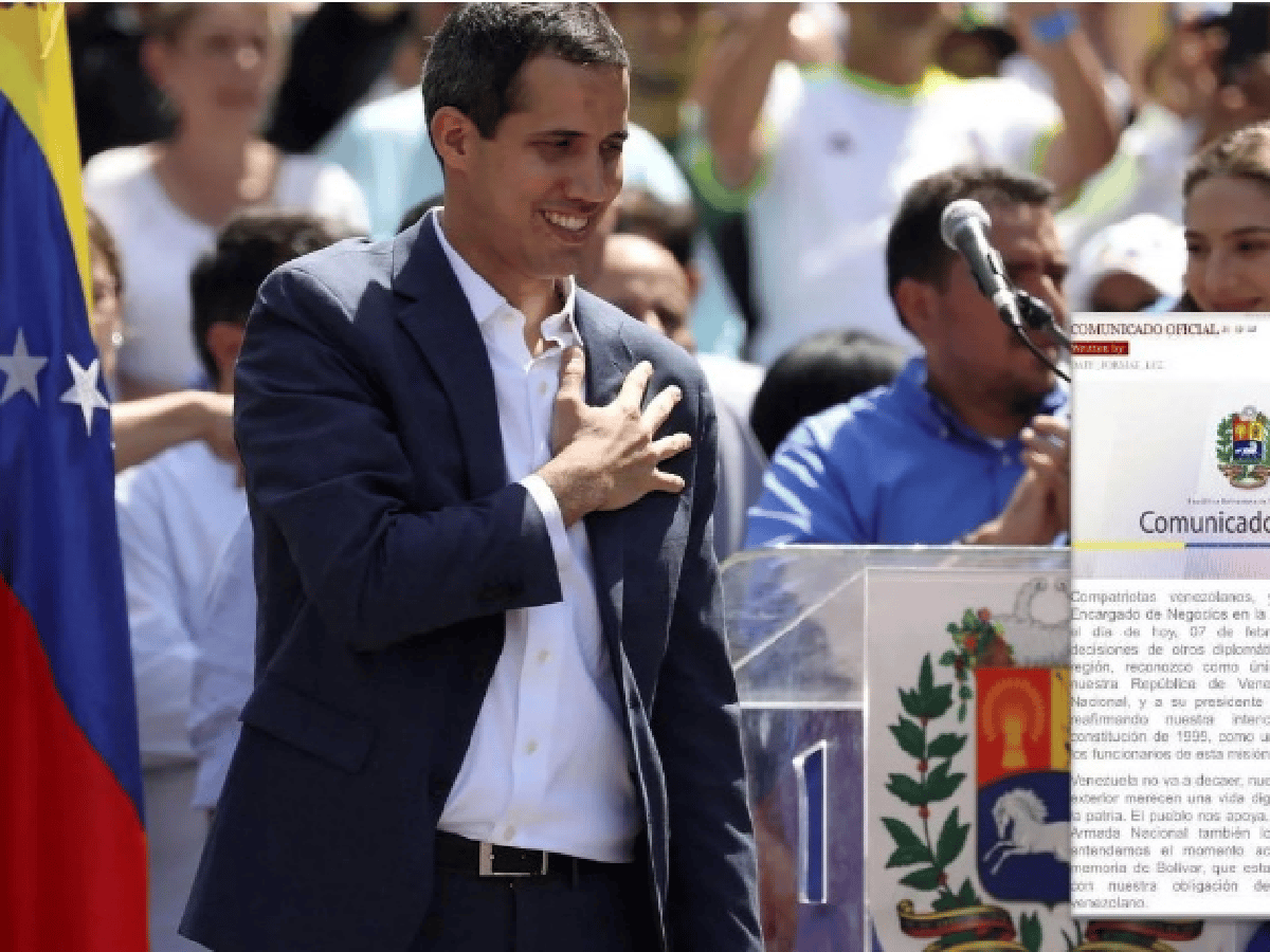 Hackean el sitio web de la embajada de Venezuela en la Argentina y publican un comunicado pro-Guaidó