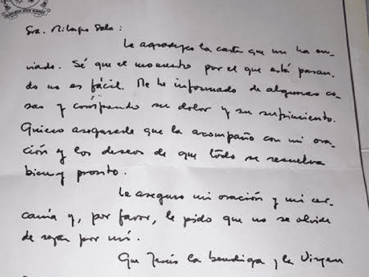 El Papa Francisco le manifestó su "acompañamiento" a Milagro Sala en una carta