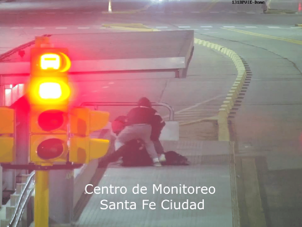 [Video] Robo piraña de menores a una policía en Santa Fe