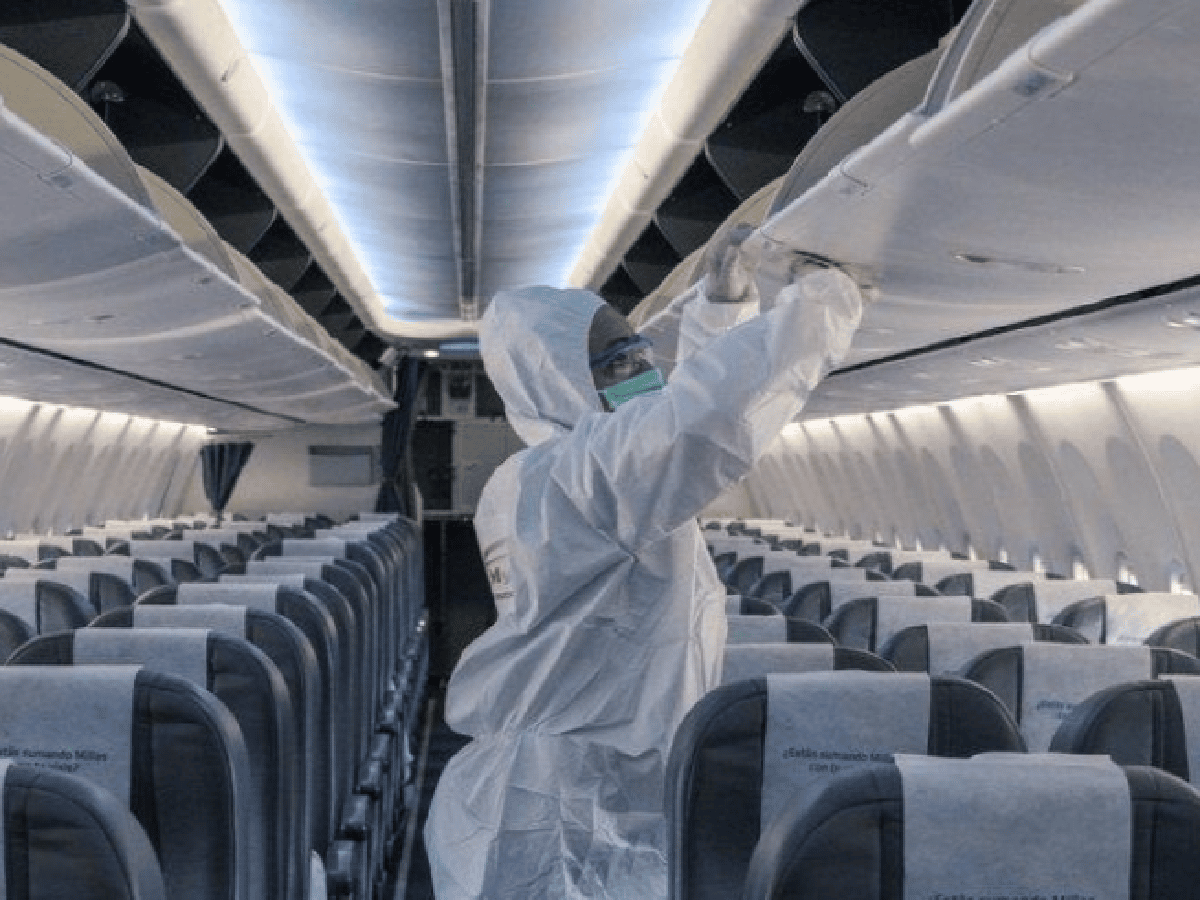 Los aviones de Aerolíneas se desinfectan antes y después de cada vuelo