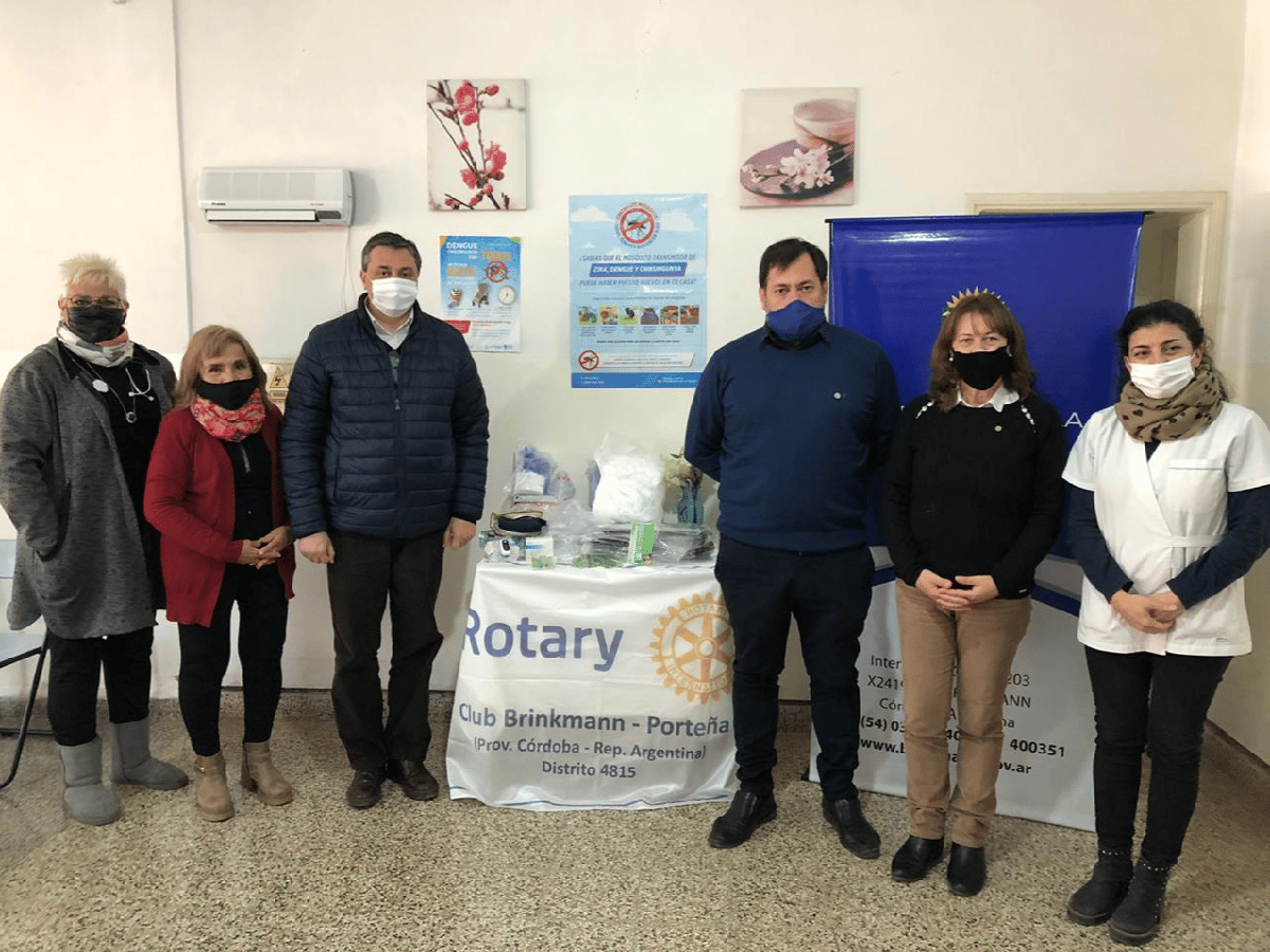  Insumos para Covid: la donación del  Rotary al centro de salud de Brinkmann 