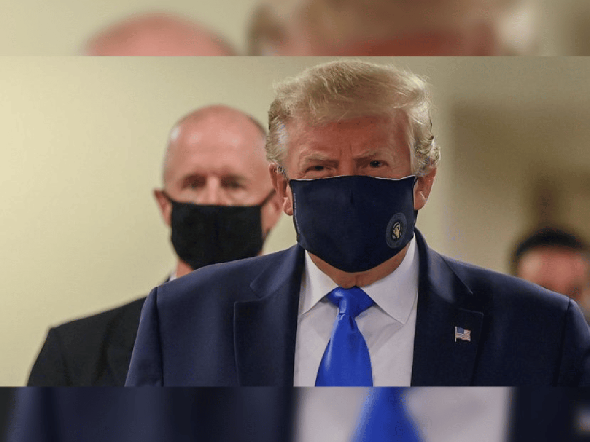 Trump apareció en público con barbijo por primera vez en lo que va de la pandemia