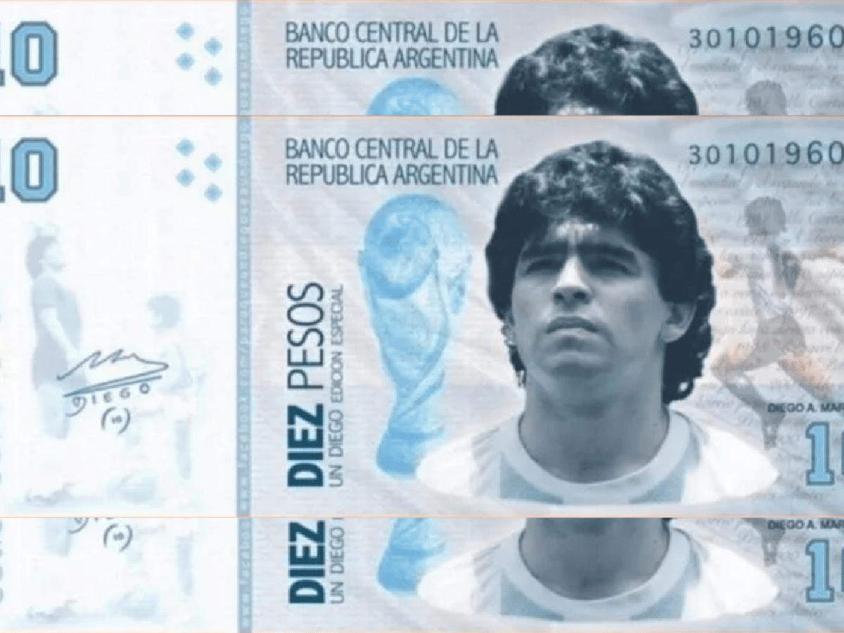 ¿Se viene el billete de Diego Maradona? Piden que el de $10 tenga su foto