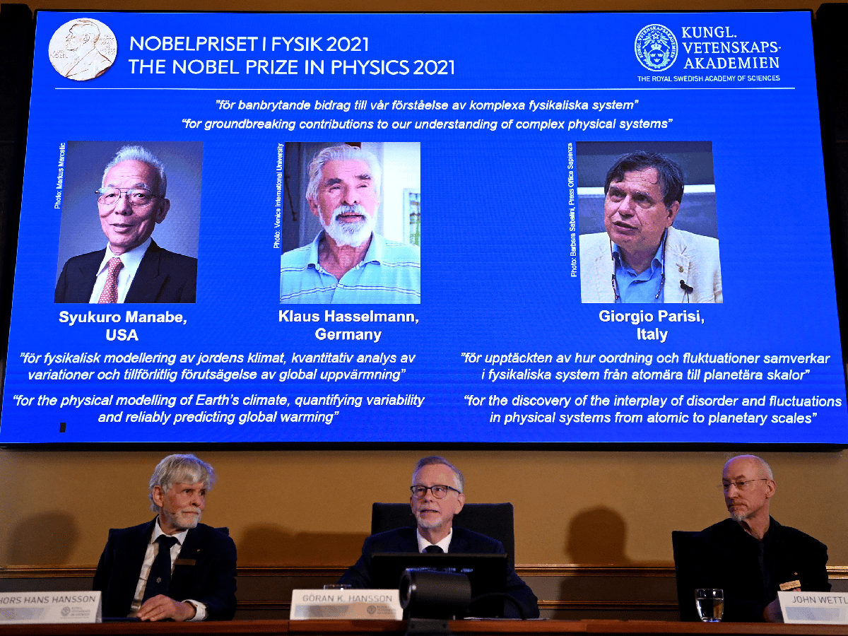 Nobel de Física a 3 científicos por contribuciones a comprensión y predicción de sistemas complejos