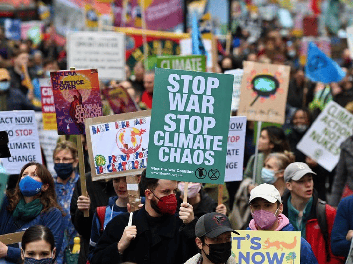 Protestas ante la COP26 en Glasgow  en reclamo de "Justicia climática"