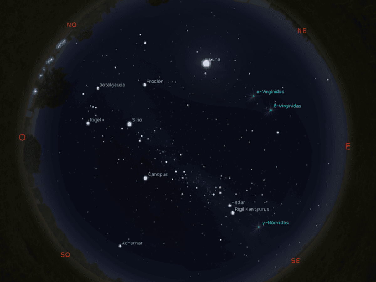  El Observatorio de la UTN publicó el mapa para mirar el cielo de marzo