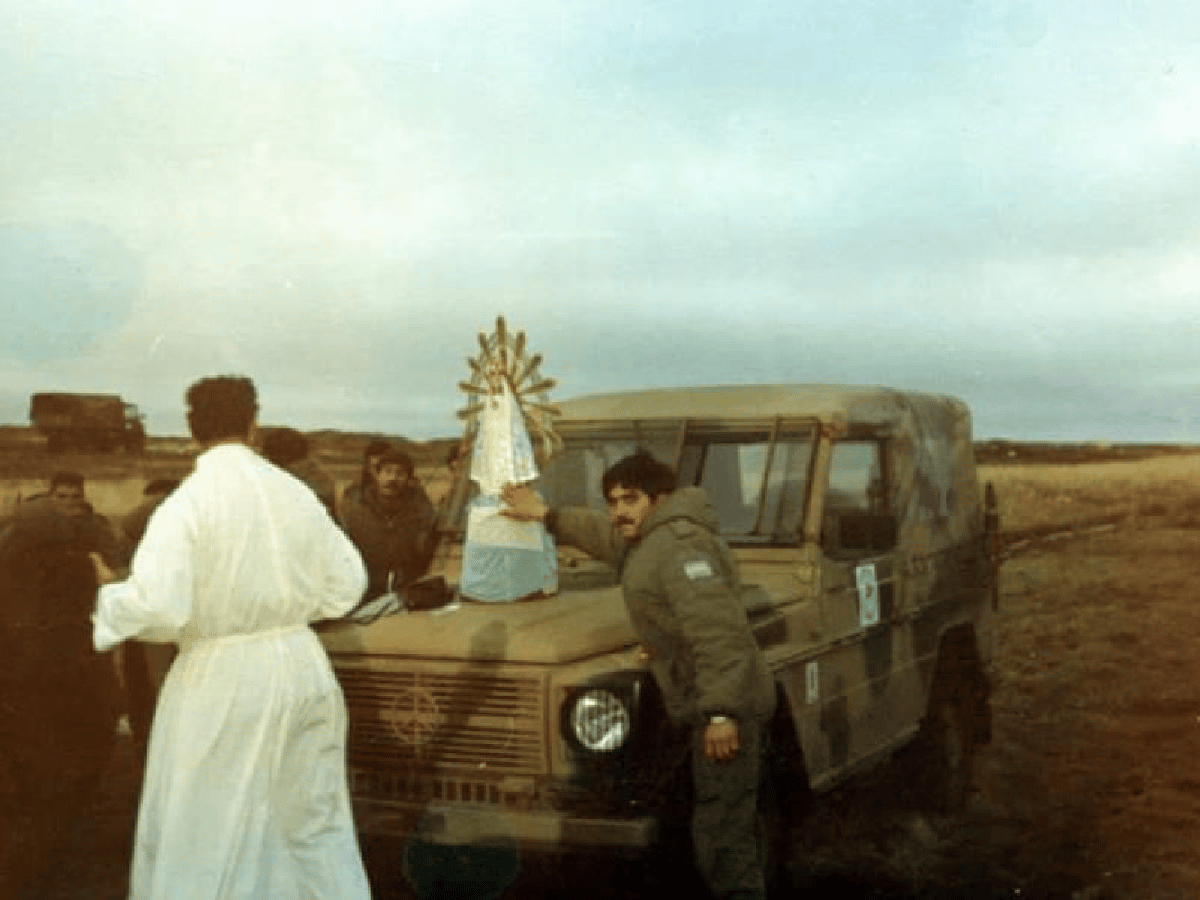 Llega a San Francisco la Virgen de Luján que acompañó a los soldados argentinos en Malvinas 
