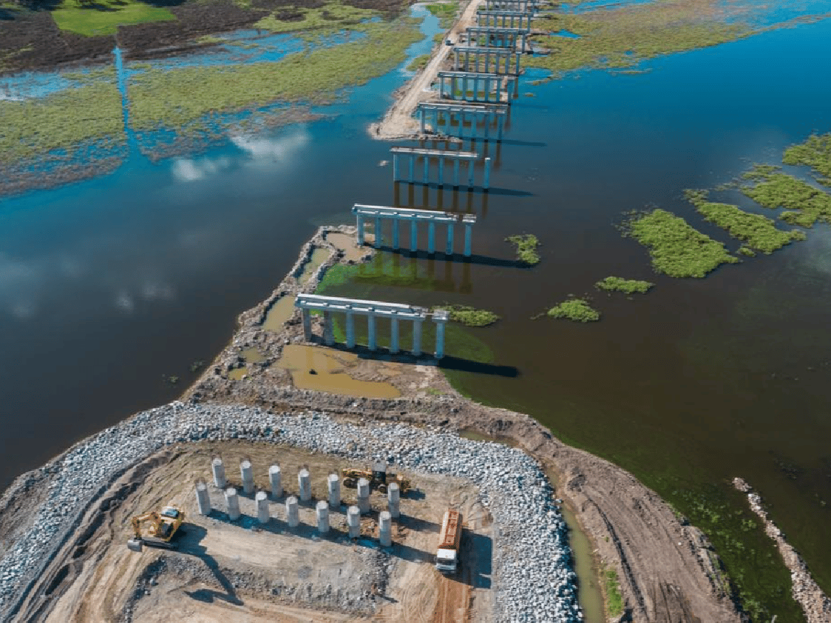 Avanza la construcción del nuevo puente sobre  el lago San Roque   