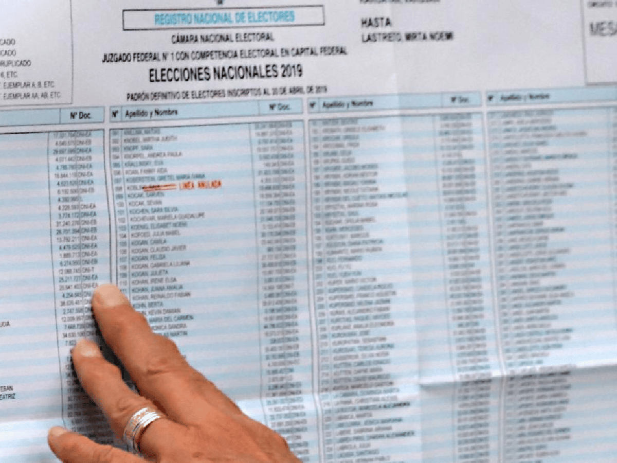 Padrón electoral: vence el plazo para hacer reclamos por datos erróneos