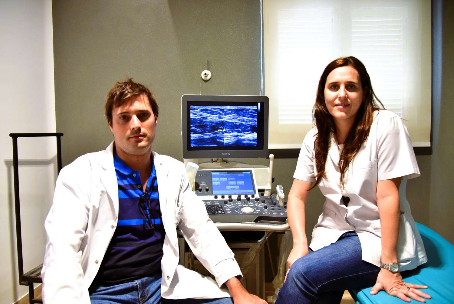 Marcelo Carmona y Noelia Paolasso, del equipo de Diagnóstico por Imágenes de la Clínica Regional del Este.