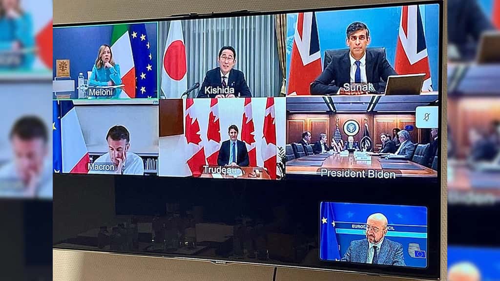 Líderes de G7 conectados. Dieron su opinión sobre los ataques a Israel